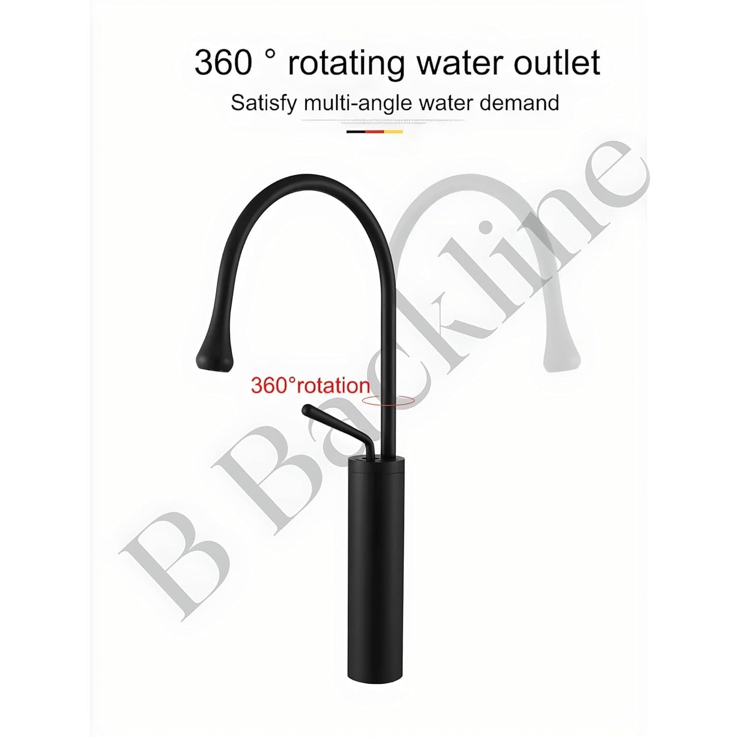 B Backline Basin Mixer Tap Hot Cold | Wash Basin Mixer Faucet | Pillar tap for wash Basin | Tap for Bathroom & Livingroom (Black Matt)