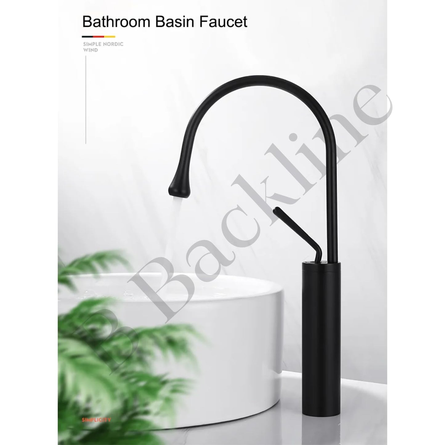 B Backline Basin Mixer Tap Hot Cold | Wash Basin Mixer Faucet | Pillar tap for wash Basin | Tap for Bathroom & Livingroom (Black Matt)