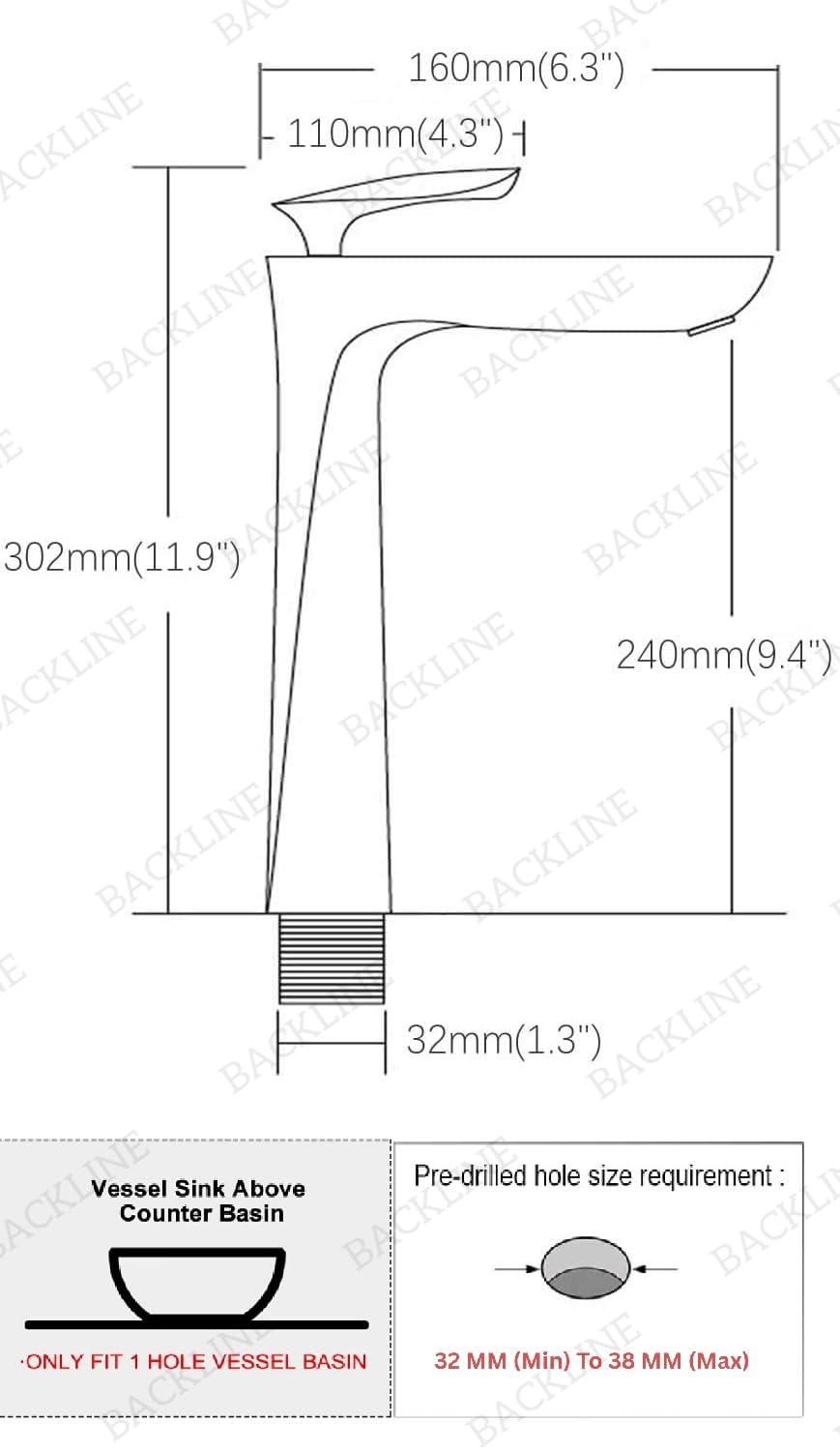 Backline Brass Basin Mixer Tap Hot Cold | Wash Basin Mixer Faucet | Pillar tap for wash Basin | Tap for Bathroom Livingroom & Bathroom (White Gold Short-Body)