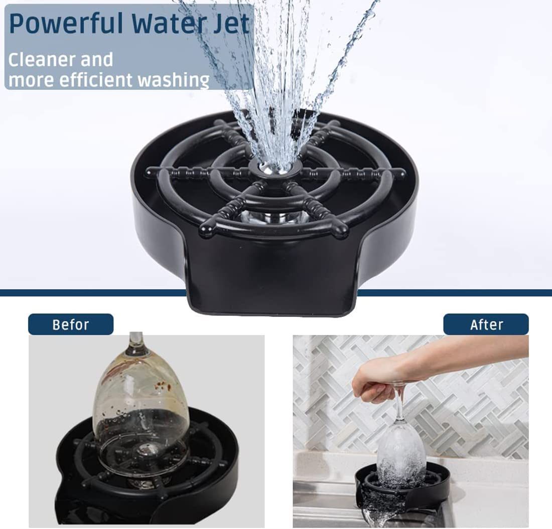 ALTON ALD900, ABS, Glass Rinser for Kitchen Sink, Black