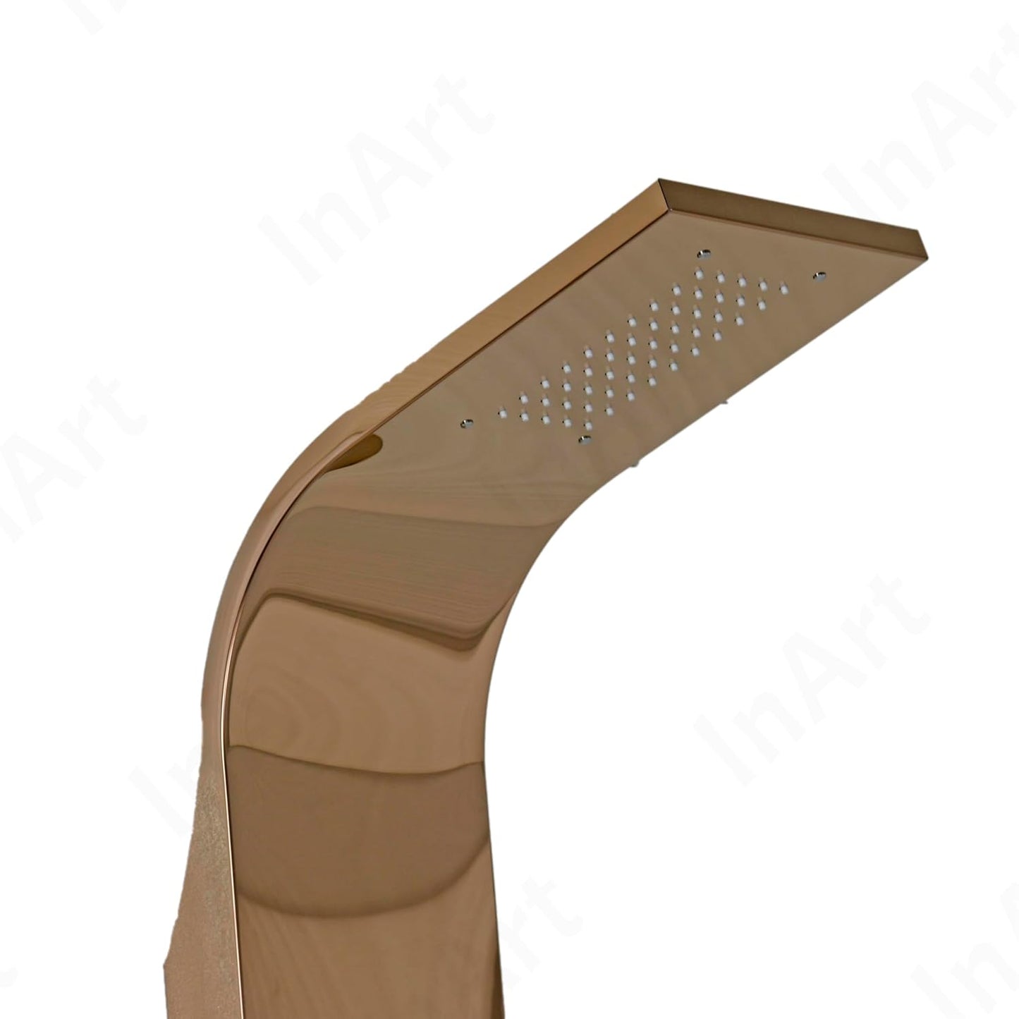 InArt Stainless Steel Shower Panel Tower System, Wall-Mount Shower Panel with Rainfall Waterfall Shower Head, Massage Body Jets, Tub Spout, Handheld Shower Rose Gold