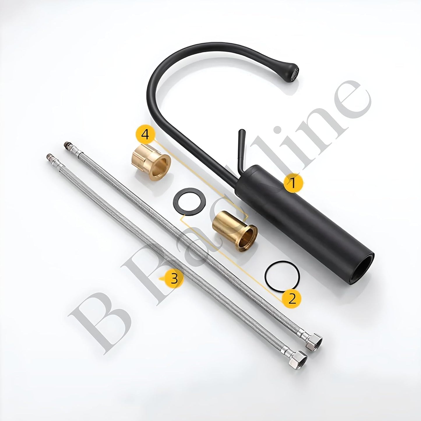 B Backline Basin Mixer Tap Hot Cold | Wash Basin Mixer Faucet | Pillar tap for wash Basin | Tap for Bathroom & Livingroom (Black Matt)