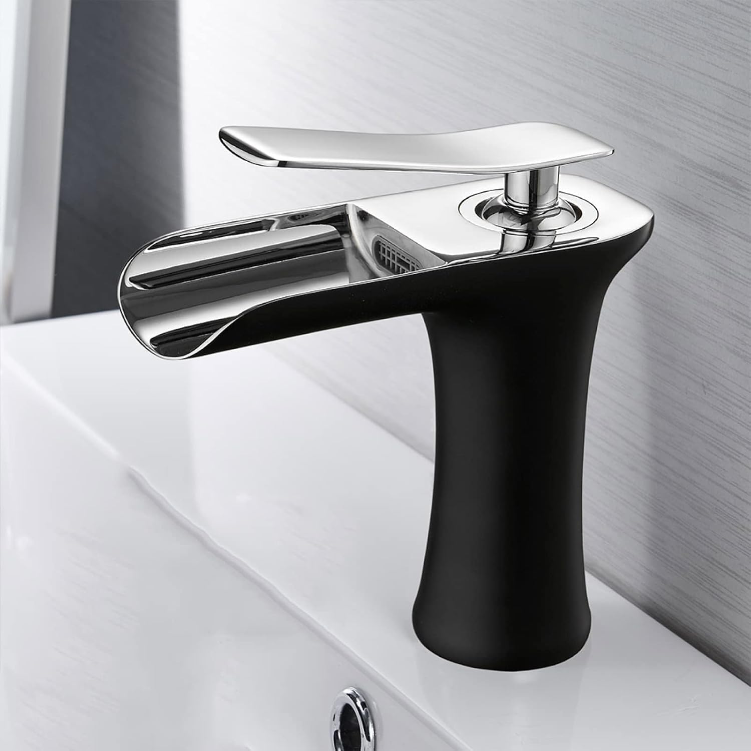 B Backline Brass Basin Mixer Tap | Bathroom Basin Faucet | Shop tap for Basins | Hot & Cold Wash Basin Taps | Mixer tap for Bathrooms & Livingroom (Black Chrome)