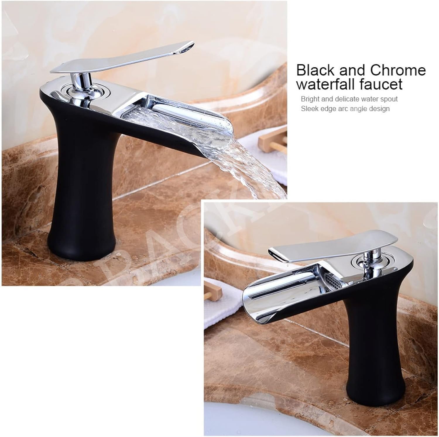 B Backline Brass Basin Mixer Tap | Bathroom Basin Faucet | Shop tap for Basins | Hot & Cold Wash Basin Taps | Mixer tap for Bathrooms & Livingroom (Black Chrome)