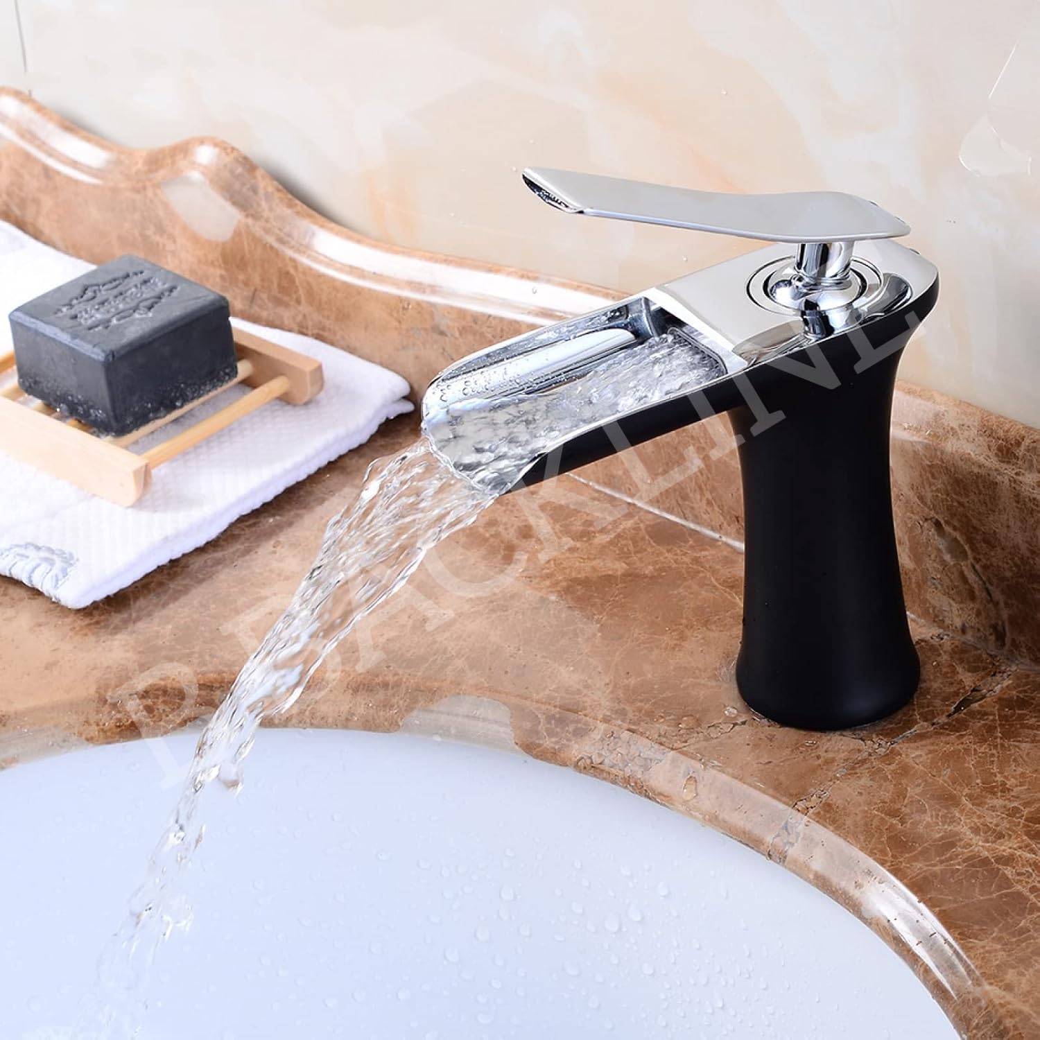 B Backline Brass Basin Mixer Tap | Bathroom Basin Faucet | Shop tap for Basins | Hot & Cold Wash Basin Taps | Mixer tap for Bathrooms & Livingroom (Black Chrome)