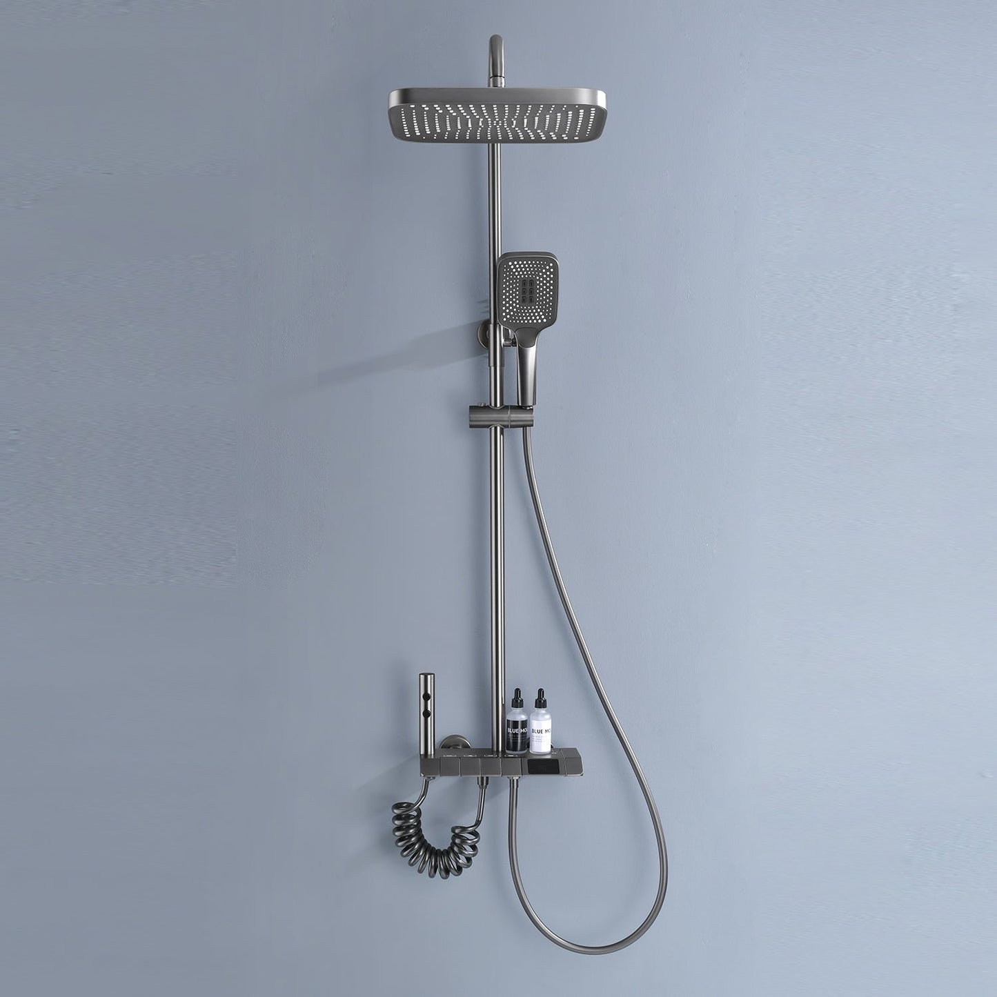 Albatros Premium Brass - Thermostatic Shower Set with Piano Switches Shower Panel with Head Shower Hand Shower Bidet Gun (Matt Surface)