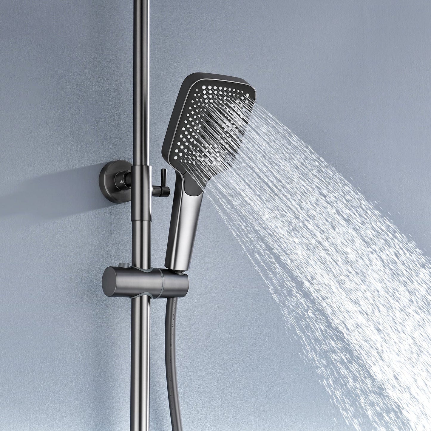 Albatros Premium Brass - Thermostatic Shower Set with Piano Switches Shower Panel with Head Shower Hand Shower Bidet Gun (Matt Surface)
