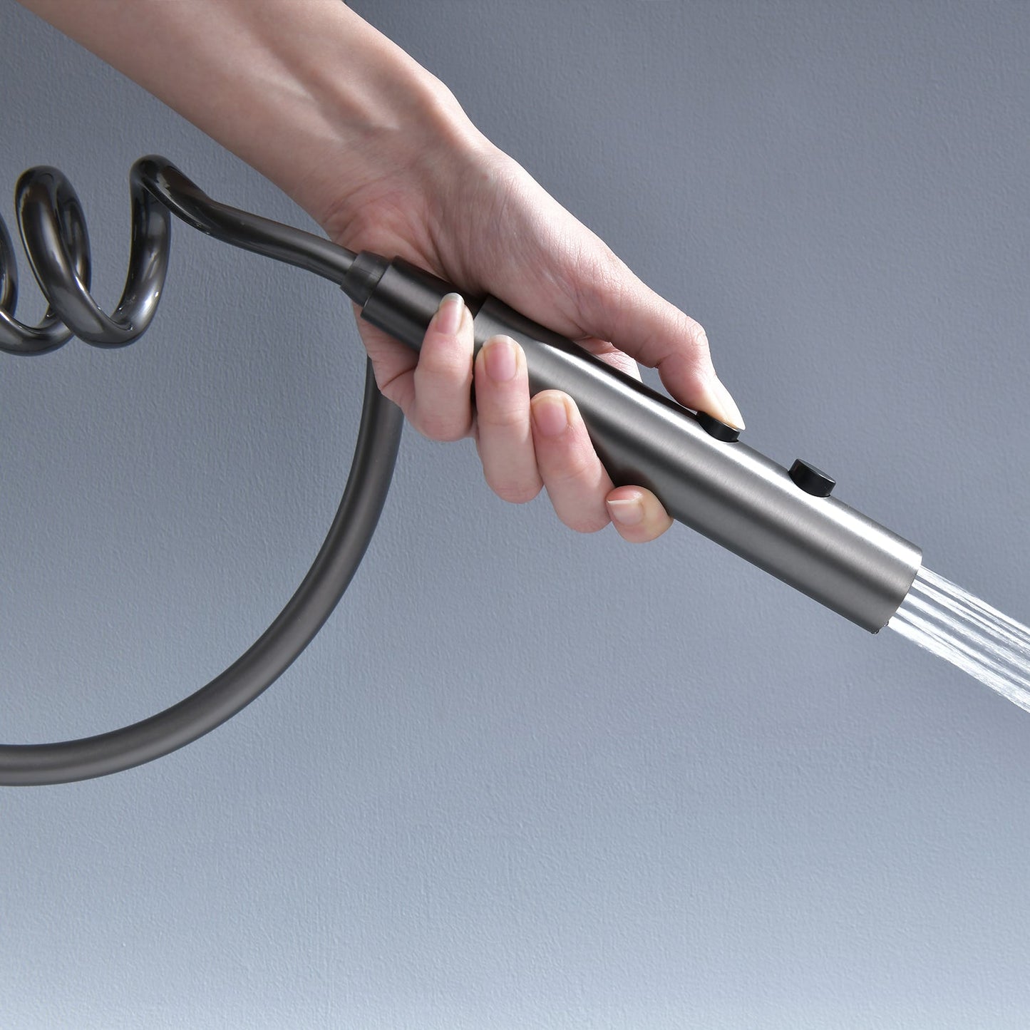 Albatros Premium Brass - Thermostatic Shower Set with Piano Switches Shower Panel with Head Shower Hand Shower Bidet Gun (Matt Surface)