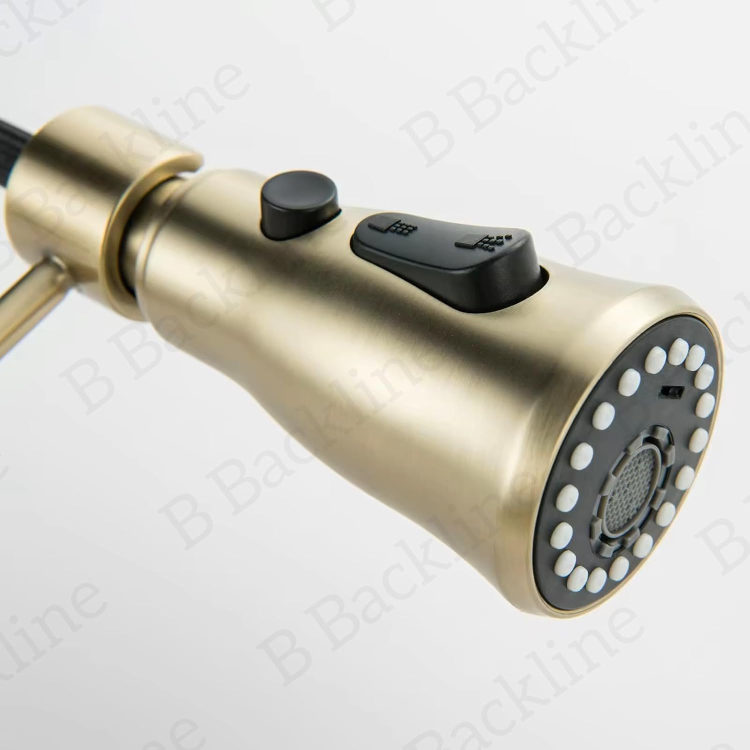 B Backline Brass Wall-Mounted Kitchen Sink Mixer Tap 360° Swivel Pull-Out Sprayer Kitchen Faucet with 3 Flow Spray Head | Kitchen Sink Hot & Cold Mixer Faucet | 5 Years Warrenty (Brushed Gold)