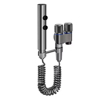 AlbatrosCart Grey Bidet Sprayer Set with Faucet Angle Valve, High-Pressure Spray Gun for Toilet & Bathroom Cleaning, 2m Hose, Wall Mount, 1/2" Connector